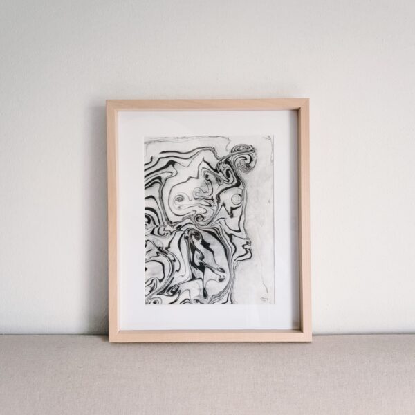 Suminagashi original framed artwork